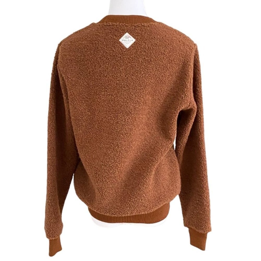 MALOJA  BROWN PASTEL EMBROIDERY TEDDY FLEECE SWEATER STYLE 32439 - S - Picture 5 of 12